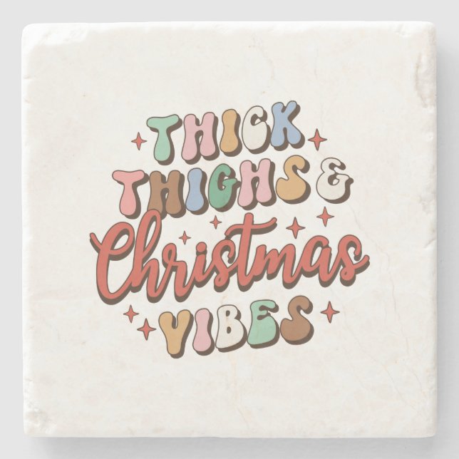 Xmas Geschenk dick Oberschenkel und Weihnachtsmänn Steinuntersetzer (Vorderseite)