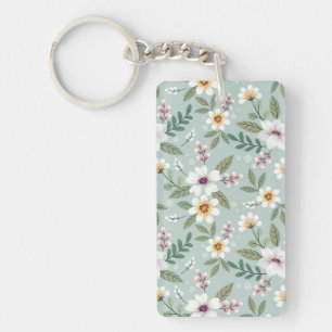 Xmas Geschenk Farbige Handgezeichnete Blume Schlüsselanhänger