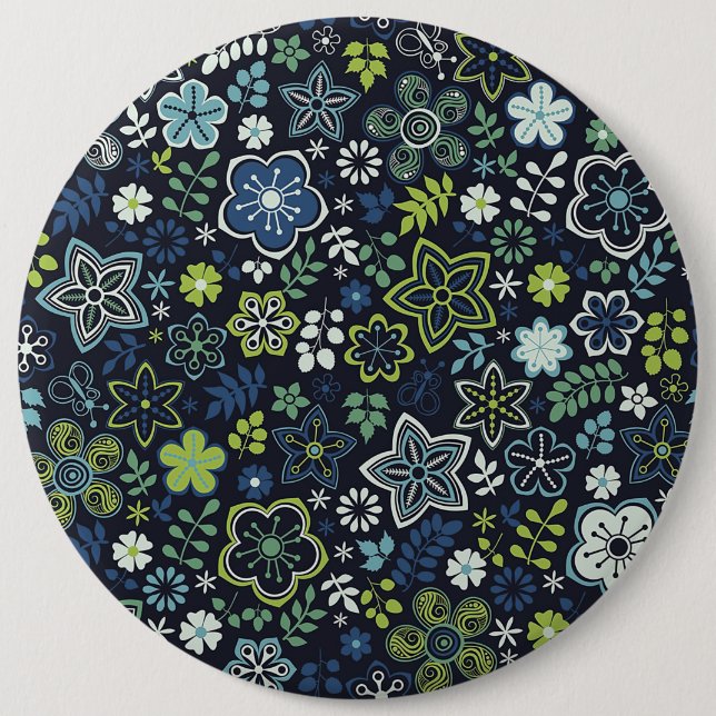 Xmas Geschenk florale 3D Wand Kunst Button (Vorderseite)