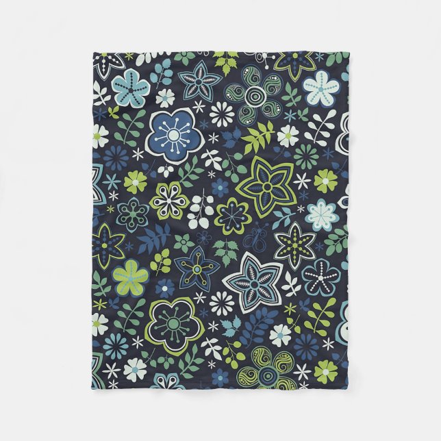 Xmas Geschenk florale 3D Wand Kunst Fleecedecke (Vorderseite)