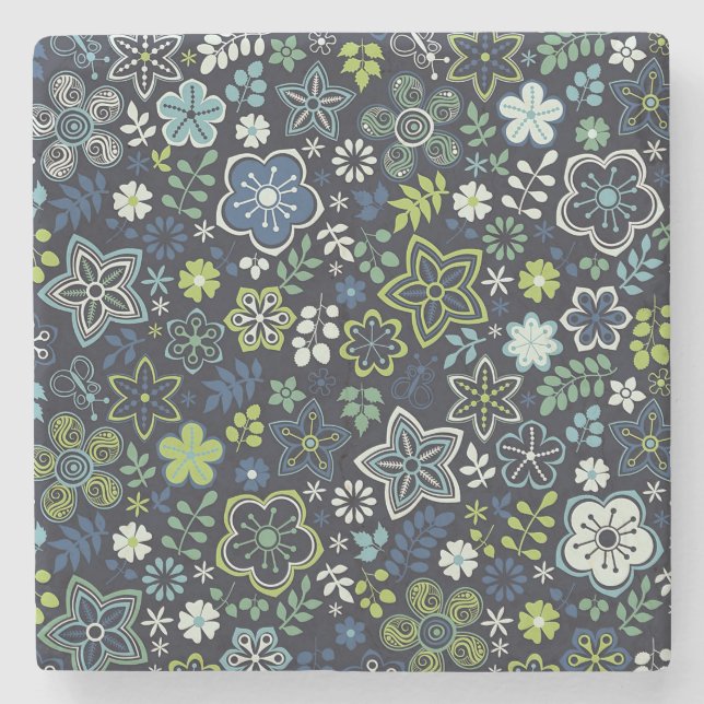 Xmas Geschenk florale 3D Wand Kunst Steinuntersetzer (Vorderseite)