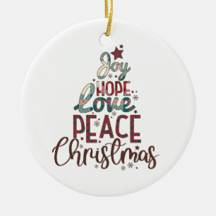 Xmas Geschenk Freude Liebe Weihnachten Keramik Ornament