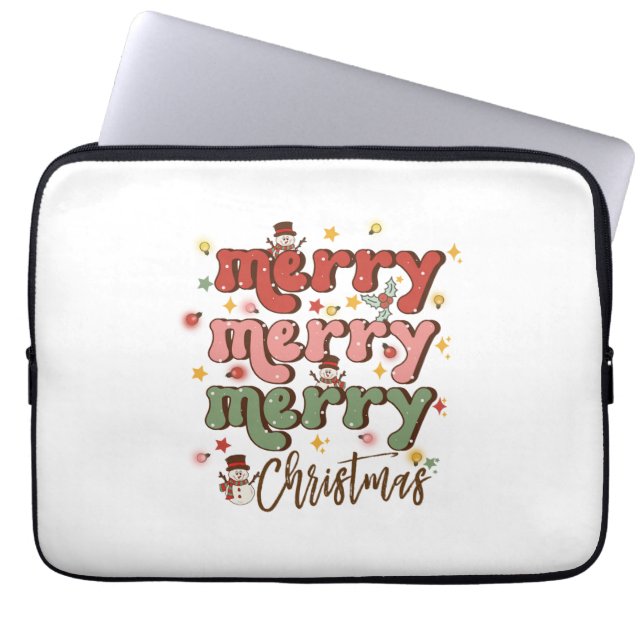 Xmas Geschenk Frohe Weihnachten Laptopschutzhülle (Vorderseite)