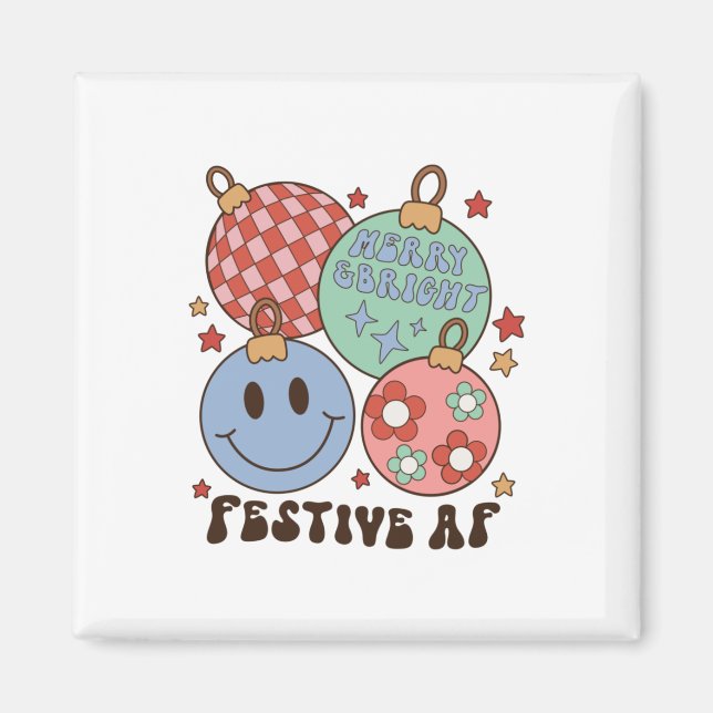 Xmas Geschenk fröhlich und hell Fest AF Magnet (Vorne)