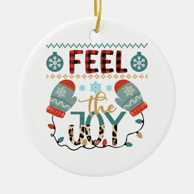 Xmas Geschenk fühlen die Freude Keramik Ornament (Vorne)