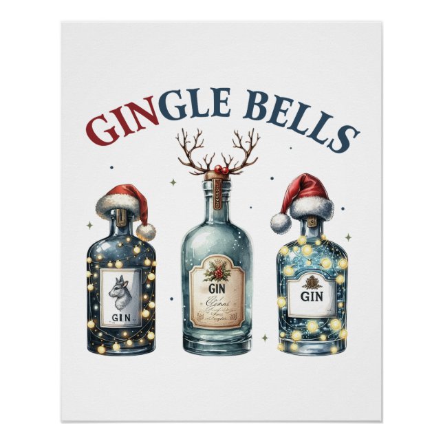 Xmas Geschenk Gingle Bells Poster (Vorderseite)