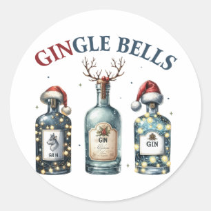 Xmas Geschenk Gingle Bells Runder Aufkleber
