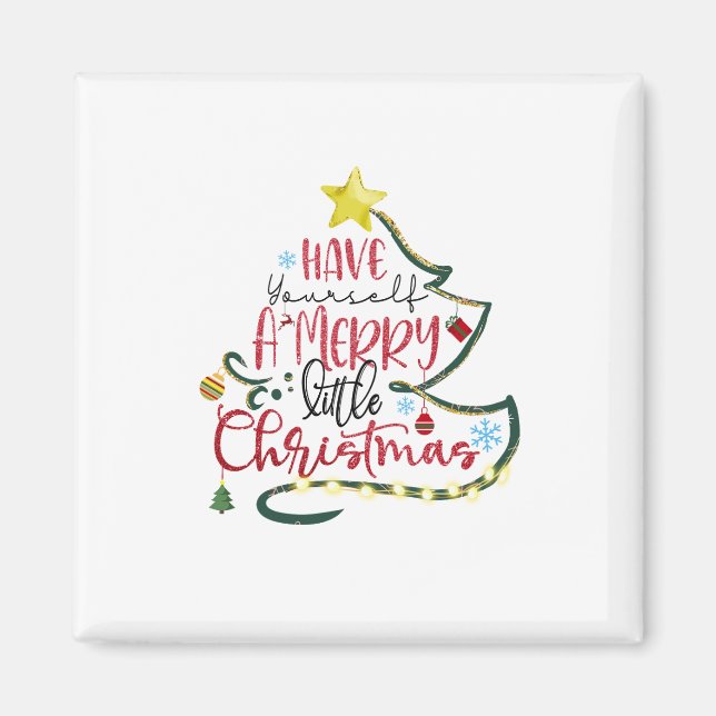 Xmas Geschenk haben Sie ein frohes kleines Weihnac Magnet (Vorne)