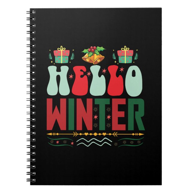 Xmas Geschenk Hallo Winter Notizblock (Vorderseite)