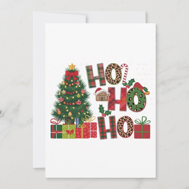 Xmas Geschenk Ho Ho Ho Einladung (Vorderseite)
