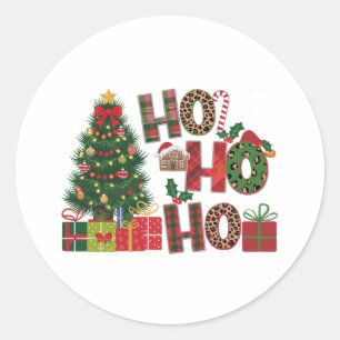 Xmas Geschenk Ho Ho Ho Runder Aufkleber