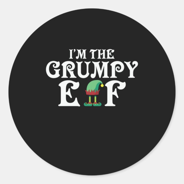 Xmas Geschenk Ich bin der grauenhafte Elf Runder Aufkleber (Vorderseite)
