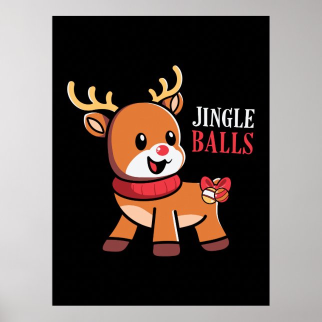 Xmas Geschenk Jingle Balls Rentier Poster (Vorne)