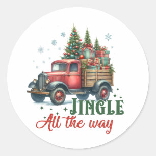 Xmas Geschenk Jingle Runder Aufkleber