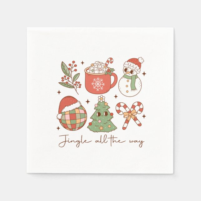 Xmas Geschenk Jingle Serviette (Vorderseite)