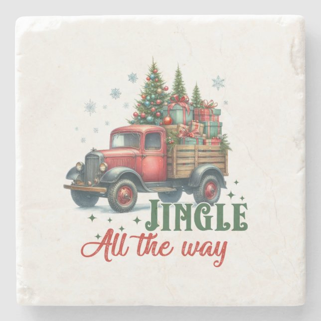 Xmas Geschenk Jingle Steinuntersetzer (Vorderseite)