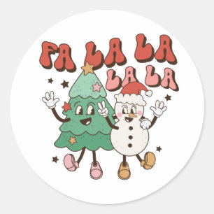 Xmas Geschenk La La La La La La La La La La La La Runder Aufkleber