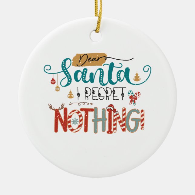 Xmas Geschenk Liebe Santa I Bedret Nichts Keramik Ornament (Vorne)