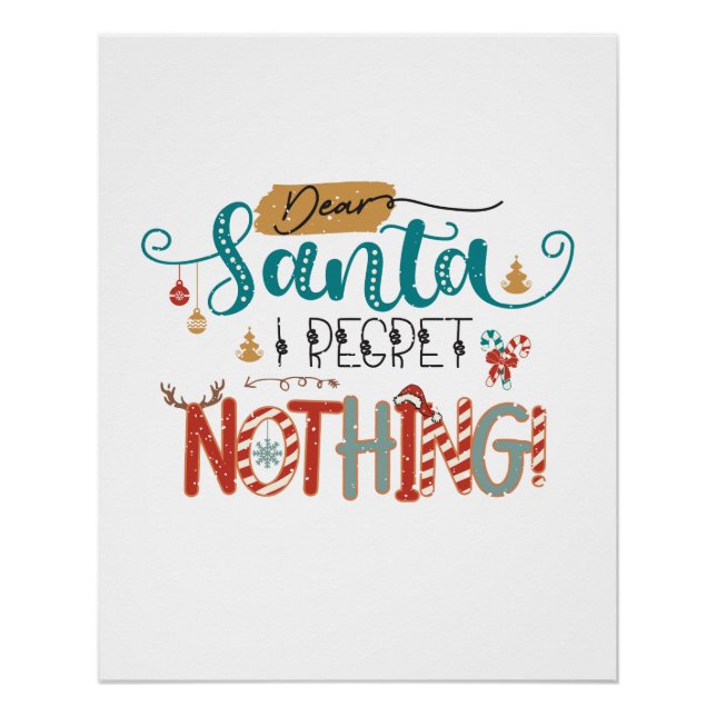Xmas Geschenk Liebe Santa I Bedret Nichts Poster (Vorderseite)