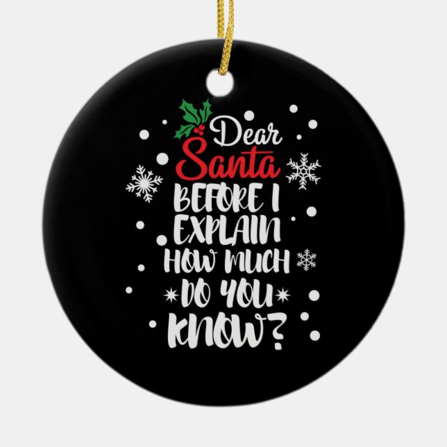 Xmas Geschenk Liebe Weihnachten, bevor ich erkläre Keramik Ornament (Vorne)