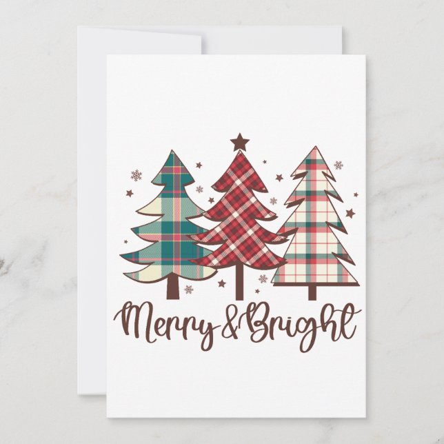 Xmas Geschenk Merry und Bright Einladung (Vorderseite)