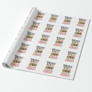 Xmas Geschenk Merry und Bright Geschenkpapier