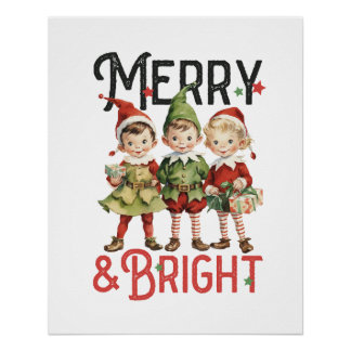 Xmas Geschenk Merry und Bright Poster