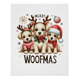 Xmas Geschenk Merry Woofmas Poster