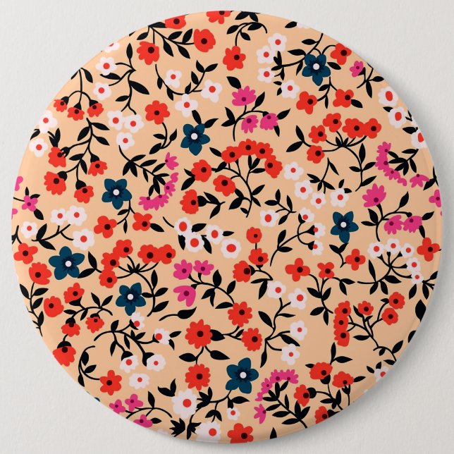 Xmas Geschenk Niedlich kleine Blume nahtlos Button (Vorderseite)