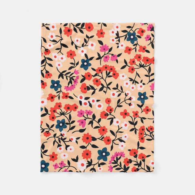 Xmas Geschenk Niedlich kleine Blume nahtlos Fleecedecke (Vorderseite)