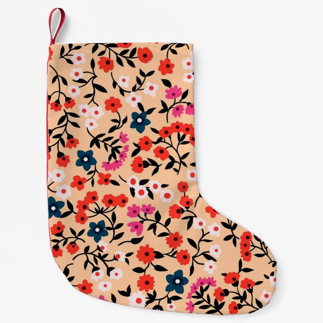 Xmas Geschenk Niedlich kleine Blume nahtlos Kleiner Weihnachtsstrumpf (Vorderseite)