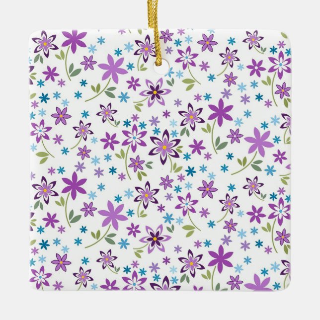 Xmas Geschenk Niedliche Blumenditsy Keramikornament (Vorderseite)