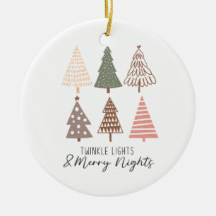 Xmas Geschenk Twinkle Lichter und frohe Nächte Keramik Ornament