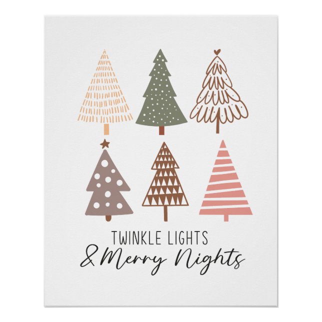 Xmas Geschenk Twinkle Lichter und frohe Nächte Poster (Vorderseite)