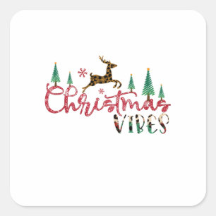 Xmas Geschenk Weihnachts-Vibes Quadratischer Aufkleber