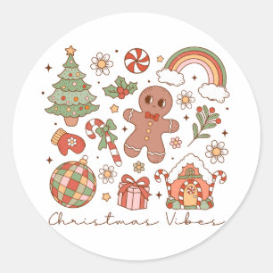 Xmas Geschenk Weihnachts-Vibes Runder Aufkleber