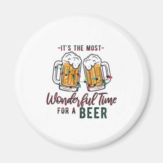Xmas Geschenk wunderbare Zeit für ein Bier Magnet (Vorne)
