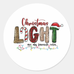 Xmas Geschenke Chritsmas Licht sind meine Liebling Runder Aufkleber