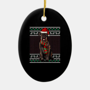 Xmas Giant Schnauzer Dog Weihnachtsmannmütze Ugly Keramik Ornament