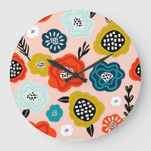 Xmas Gift Creative Decorative Fflowers Große Wanduhr