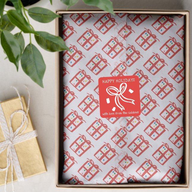 Xmas Gift Doodle CHRISTMAS Holiday Red White  Seidenpapier (Xmas Gift Doodle CHRISTMAS Holiday Red White Hand-drawn Tissue Paper
)