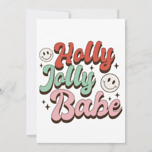 Xmas Gift Holly Jolly Babe Einladung