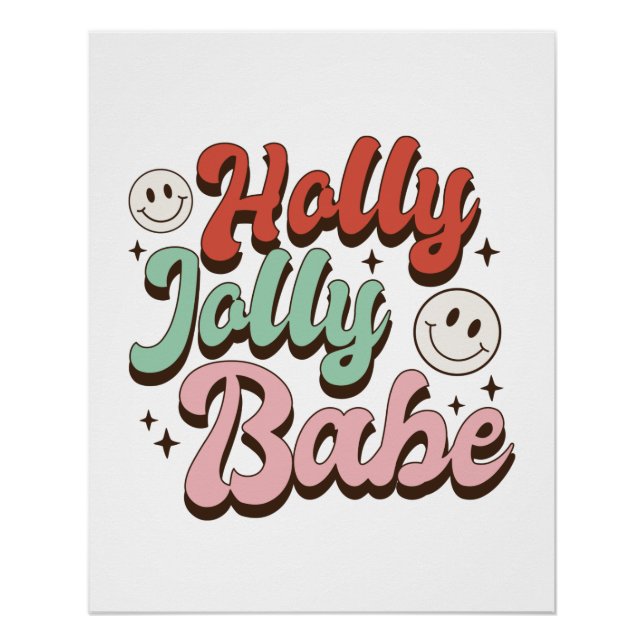 Xmas Gift Holly Jolly Babe Poster (Vorderseite)