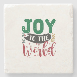 Xmas Gift Joy To The World Steinuntersetzer