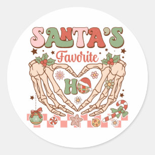 Xmas Gift Santa's Lieblings-Ho Runder Aufkleber