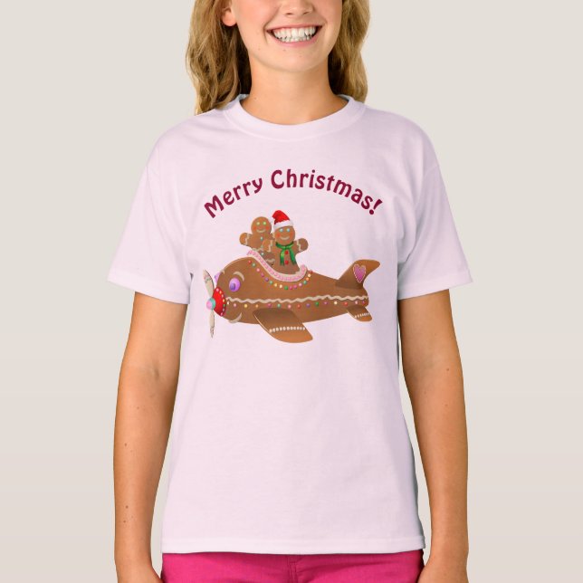 Xmas Gingerbrei Cartoon T-Shirt (Vorderseite)