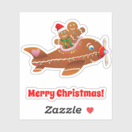 Xmas Gingerbrei Flugzeug Aufkleber