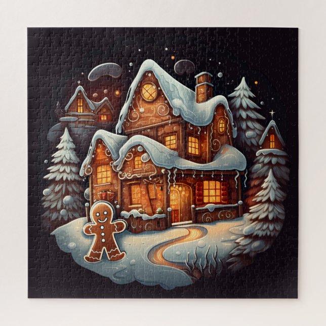 Xmas Gingerbrot-Herrenhaus Puzzle (Vertikal)