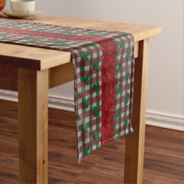 Xmas Gingham 16" x 90" Long Table Runner Mittelgroßer Tischläufer