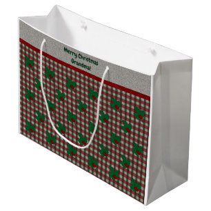 Xmas Gingham 1940 - Personalisiert Große Geschenktüte